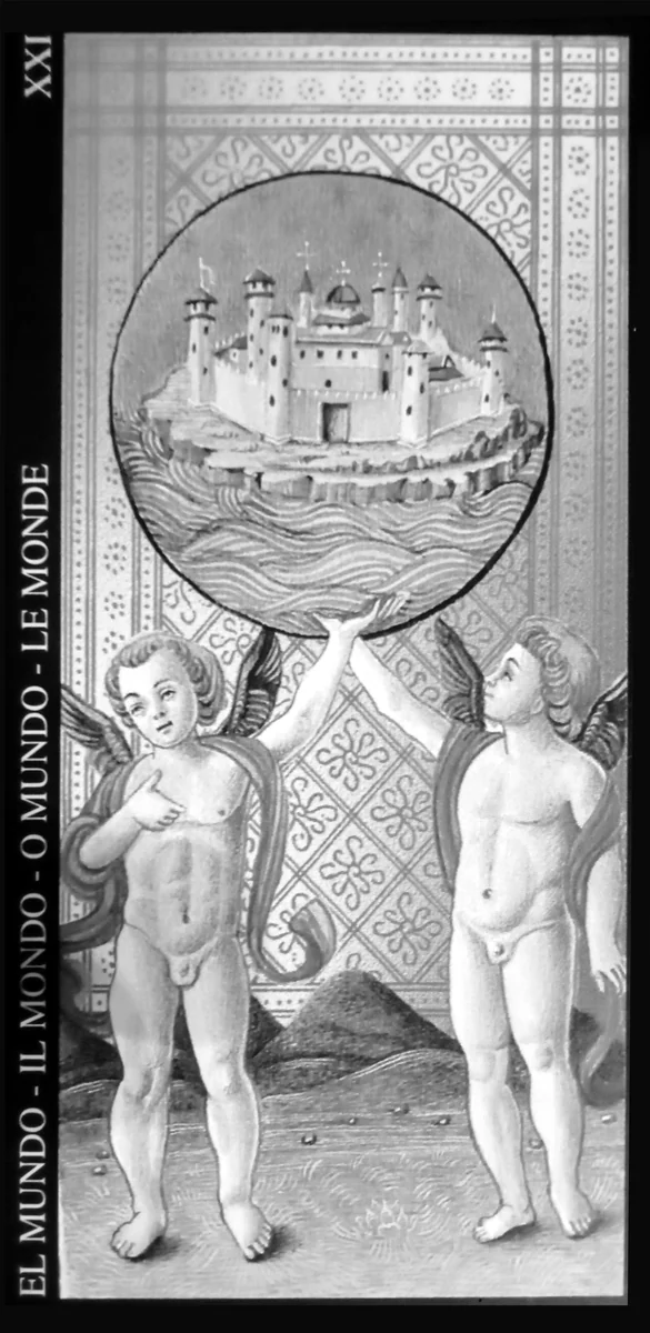 Der Kaiser aus dem Visconti-Sforza-Blatt, um 1450 in Mailand gemalt – eine der ältesten erhaltenen Tarotkarten.